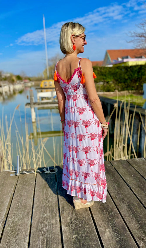 Dress long "Pink Palm"