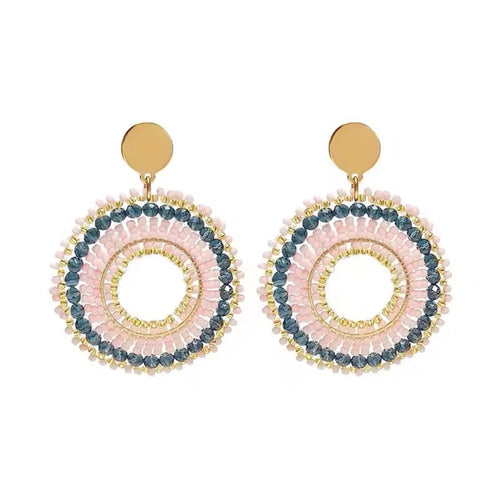 Ohrstecker Beads "rose/smaragd Circle"