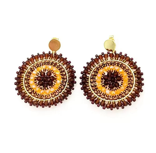 Ohrstecker Beads " Cafe au Lait"