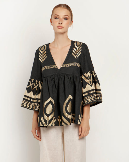 Tunika Mykonos Feather charcoal/gold