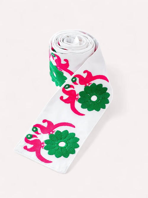 Belt Gujarat Birds Emerald Embroidery