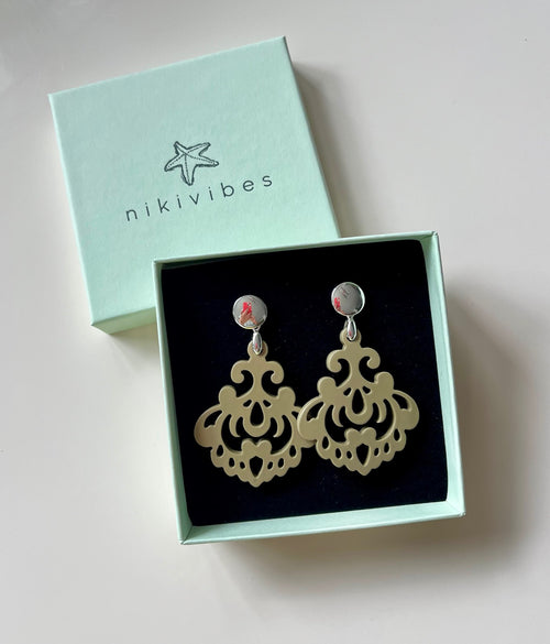 Hornohrringe Calla silber