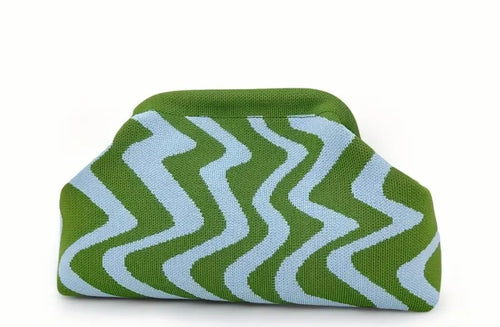 Clutch "Wave" green/light blue