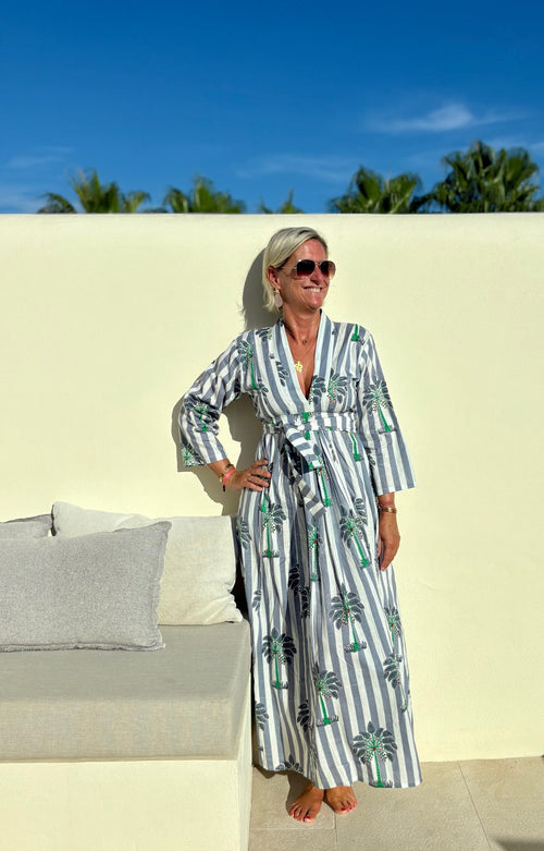 Kaftan Dress "Palmtree Stripes"