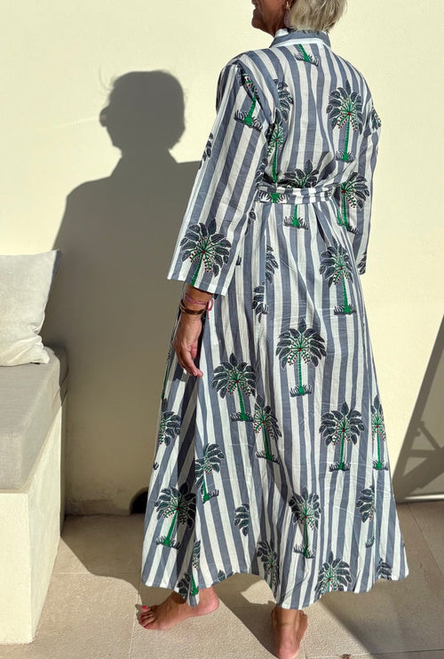 Kaftan Dress "Palmtree Stripes"