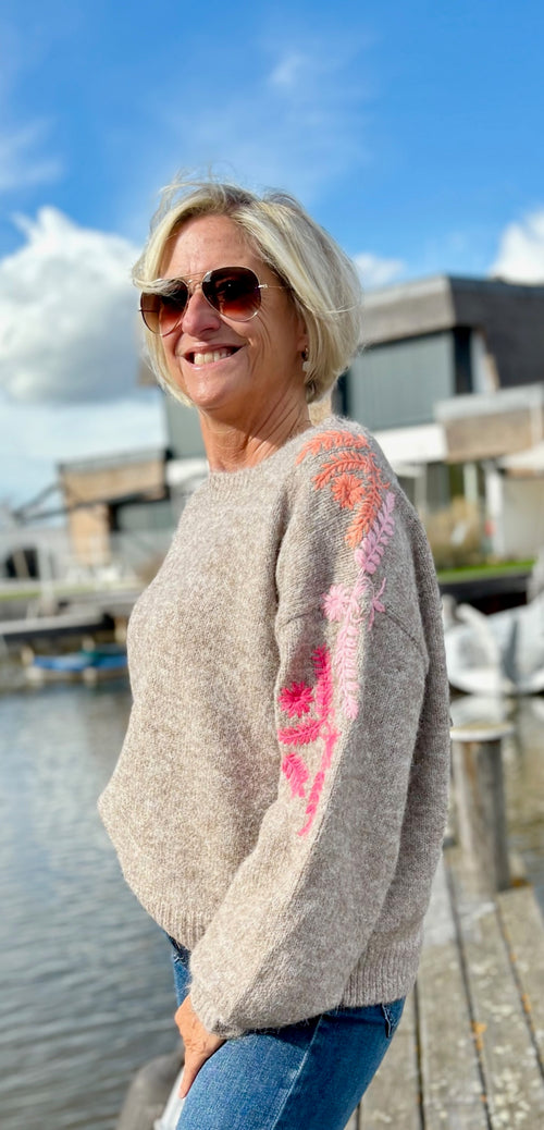 Strickpullover "Flower Power"