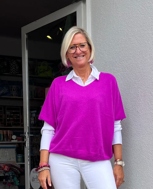 Cashmere Kurzarm Pulli "Stern"