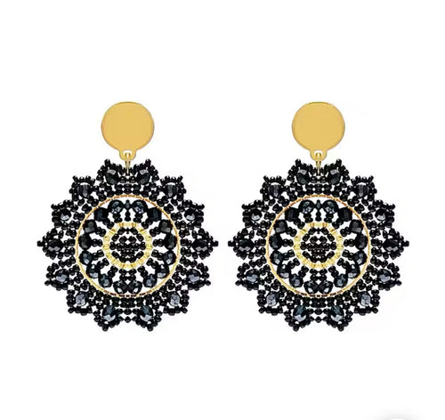 Ohrstecker Beads "Black Sun"