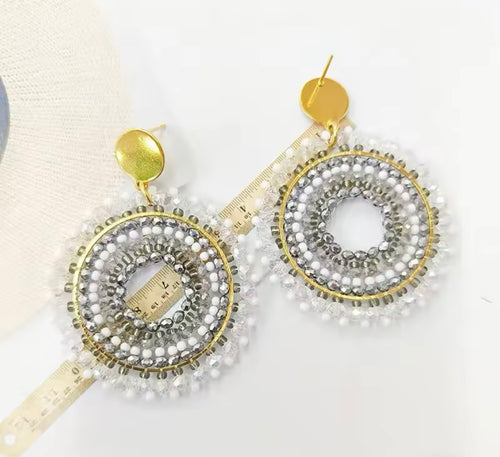 Ohrstecker Beads "Silver Circle"