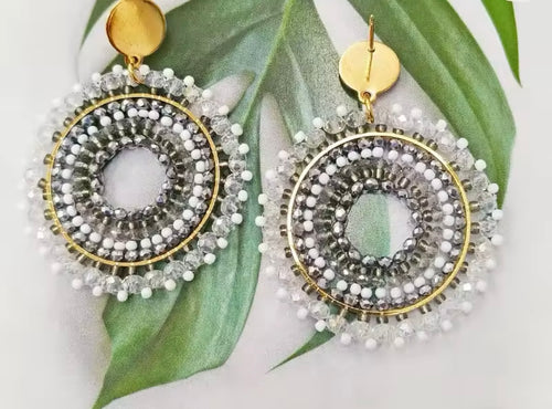 Ohrstecker Beads "Silver Circle"