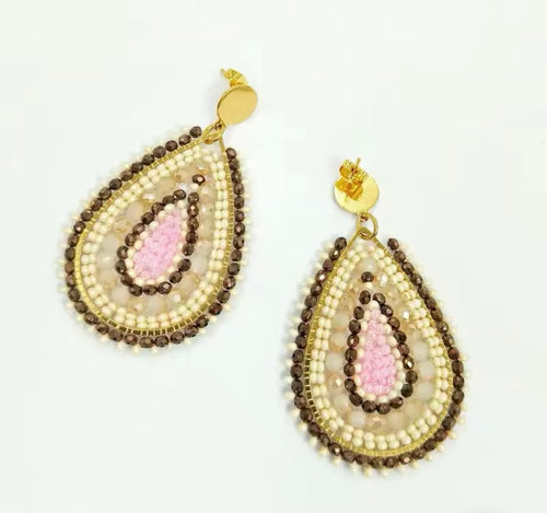 Ohrstecker Beads "Drops Cappuccino"