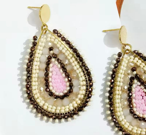 Ohrstecker Beads "Drops Cappuccino"