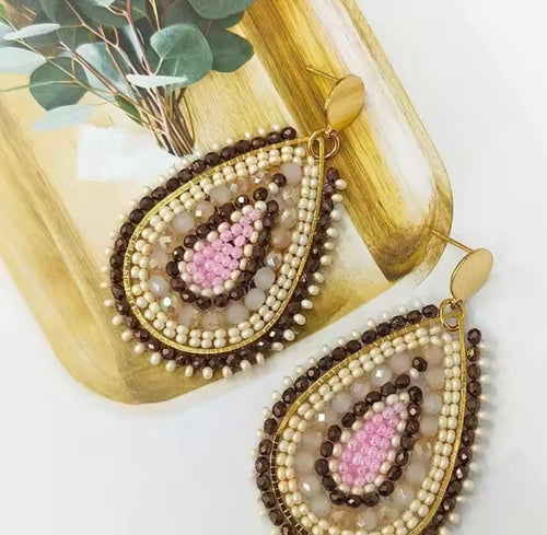 Ohrstecker Beads "Drops Cappuccino"