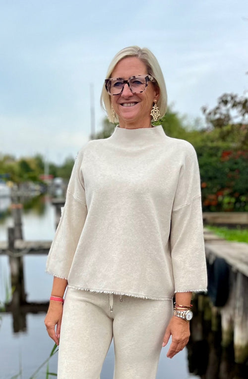 3/4 Pulli Cora mit Fransen