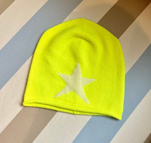 Cashmere Haube "Star" mit hellem Stern