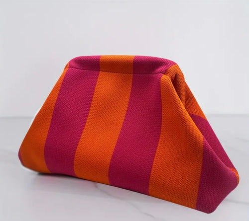 Clutch "Blockstripes" pink/coral