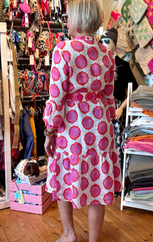 Dress Saffron Ikat pink/orange exclusive for nikivibes