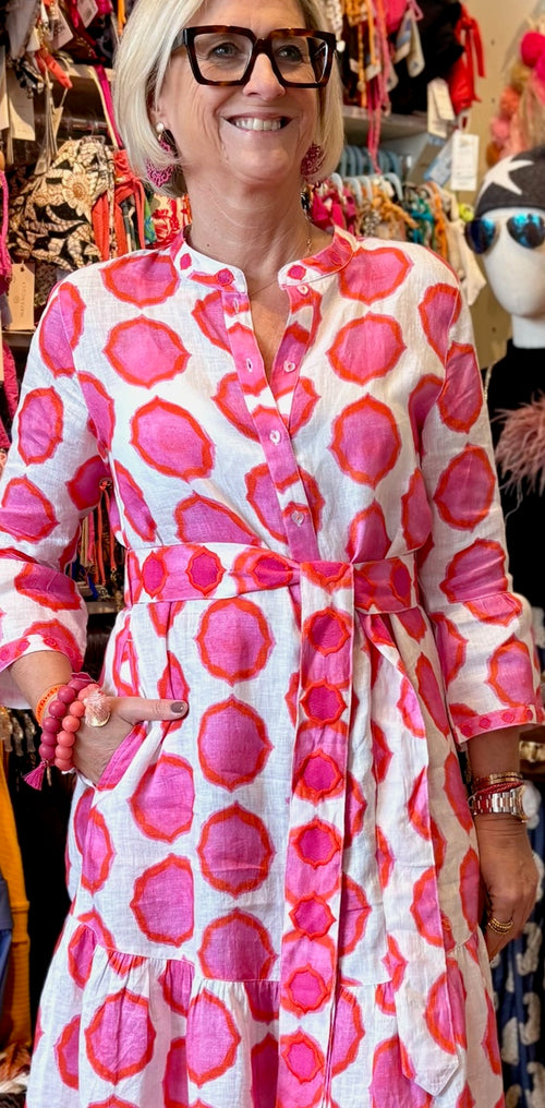 Dress Saffron Ikat pink/orange exclusive for nikivibes