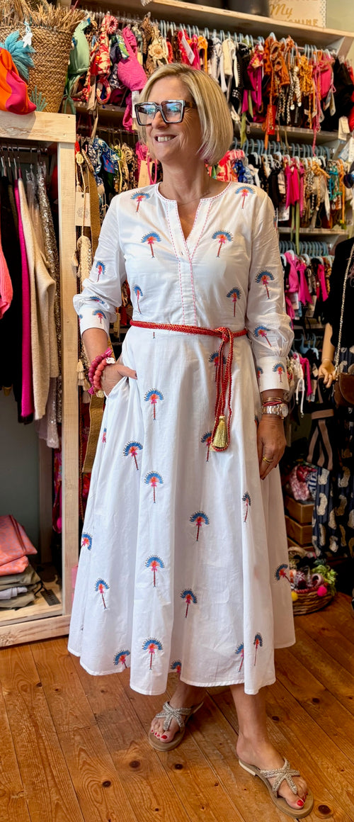 Azurite Dress White Fan Palm