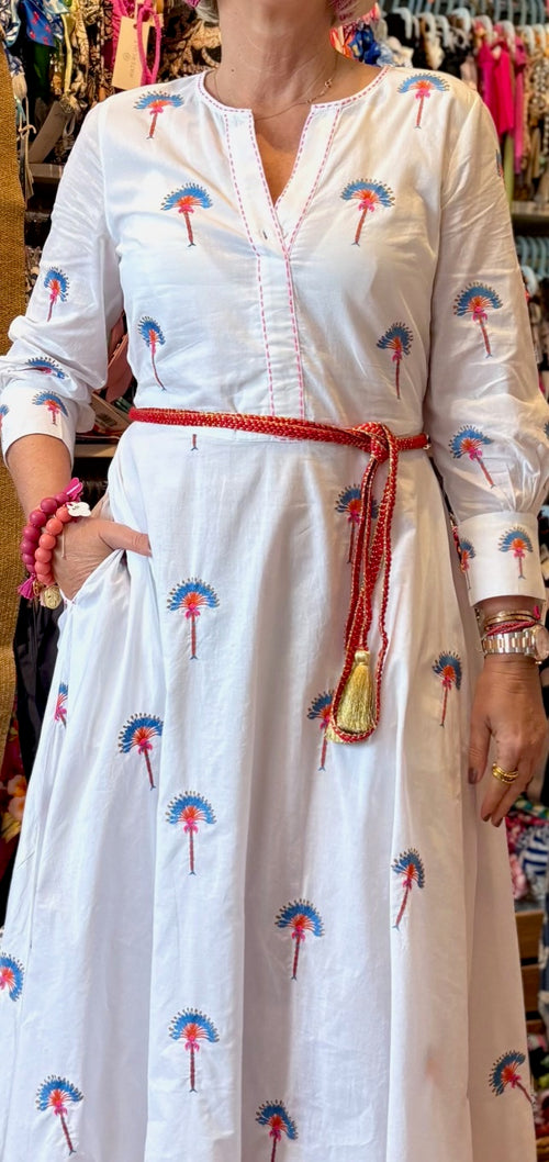 Azurite Dress White Fan Palm