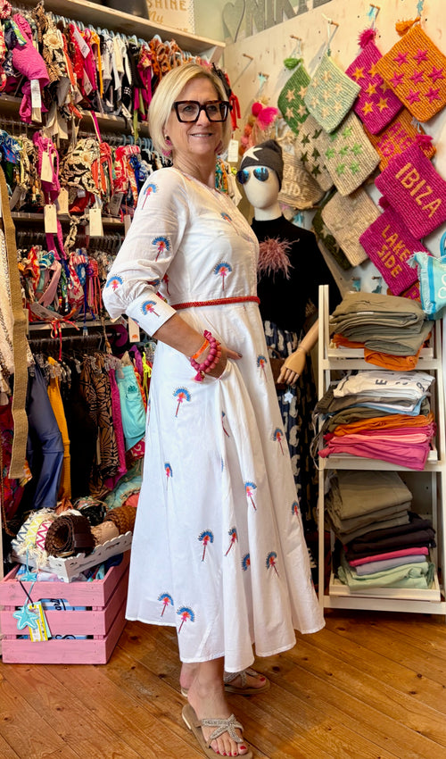 Azurite Dress White Fan Palm