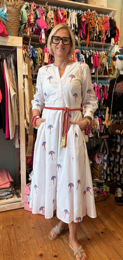 Azurite Dress White Fan Palm