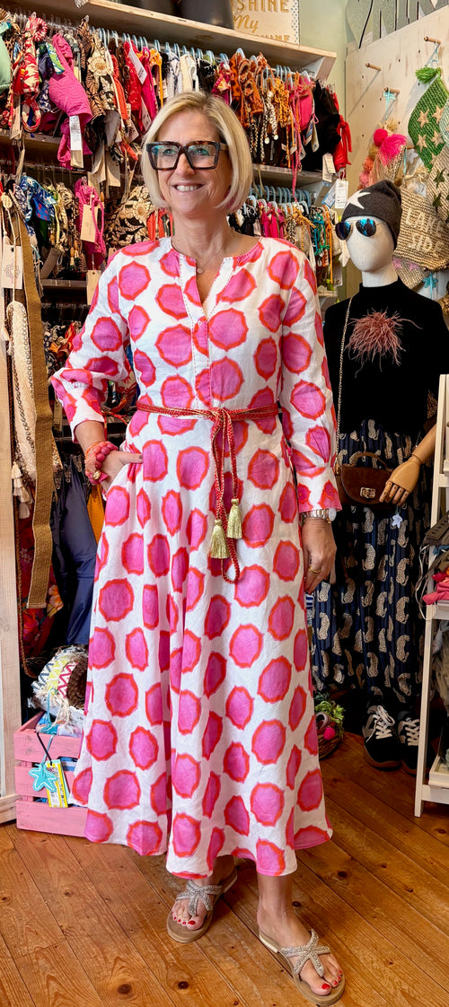 Azurite Dress Ikat pink/orange