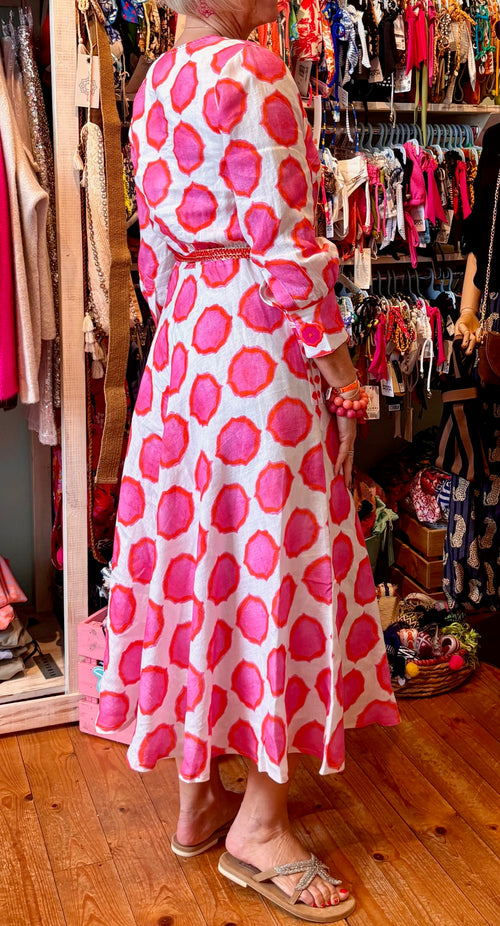 Azurite Dress Ikat pink/orange