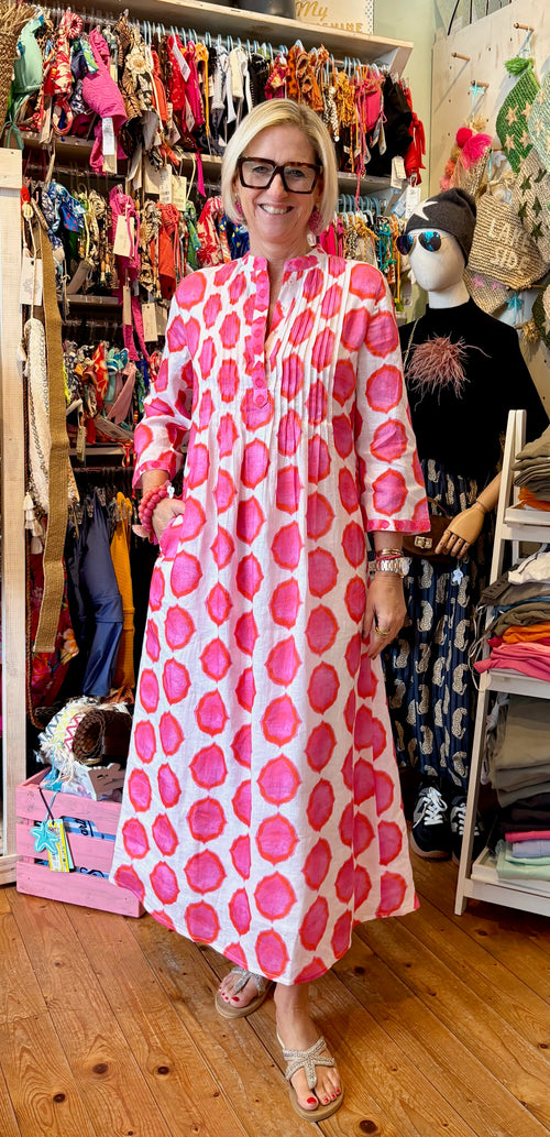 Dress Woodruff Ikat pink/orange