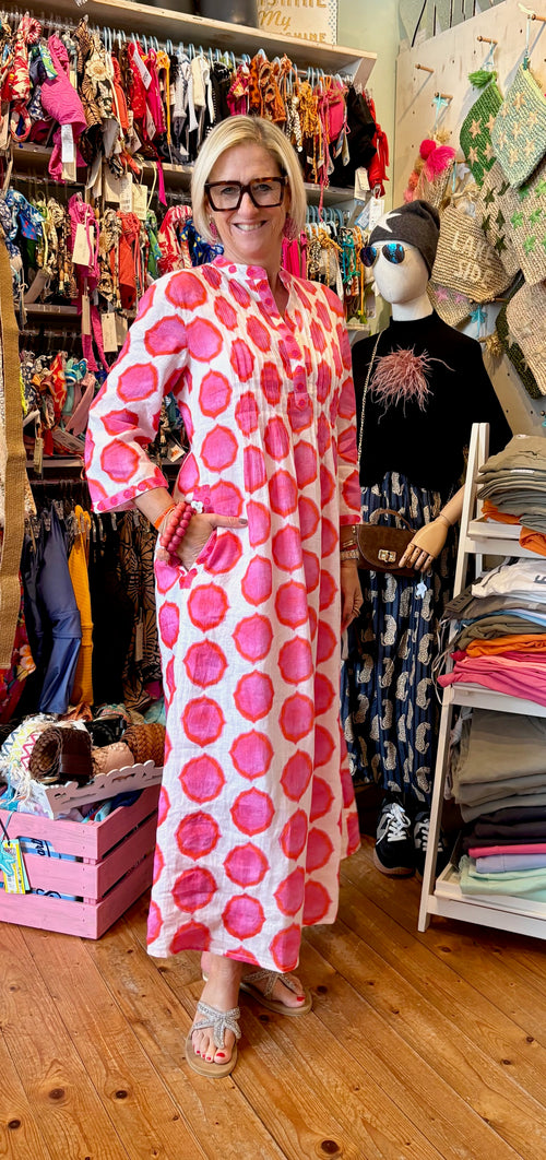 Dress Woodruff Ikat pink/orange