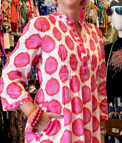 Dress Woodruff Ikat pink/orange