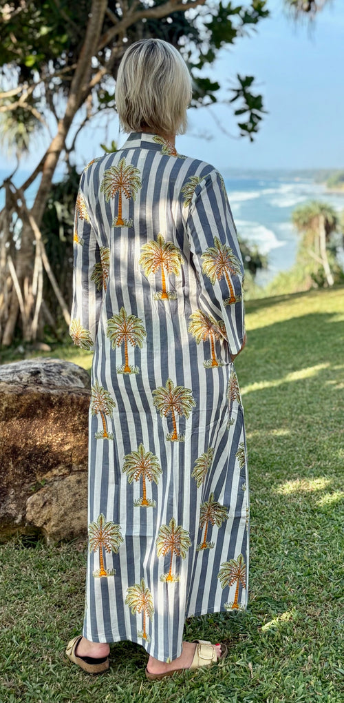 Kaftan Dress "Palmtree Stripes"