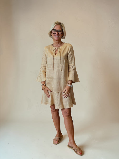 Short Dress "Wick" beige/gold
