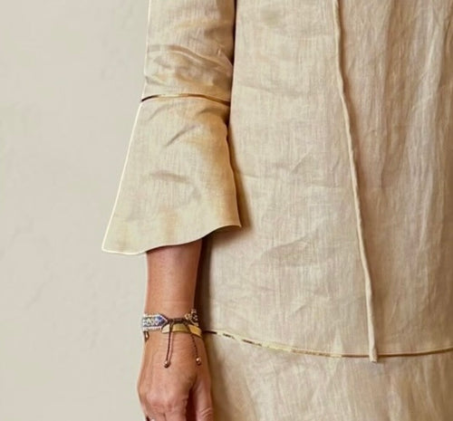 Short Dress "Wick" beige/gold