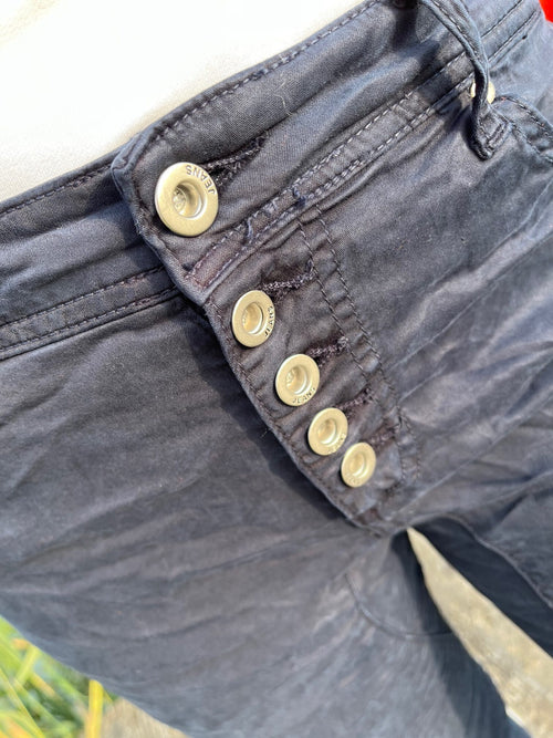 Soft Stretchjean navy Button