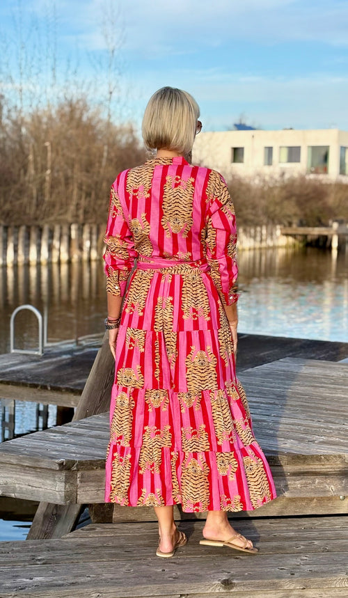 Maxi Dress "Stripes" Tiger pink