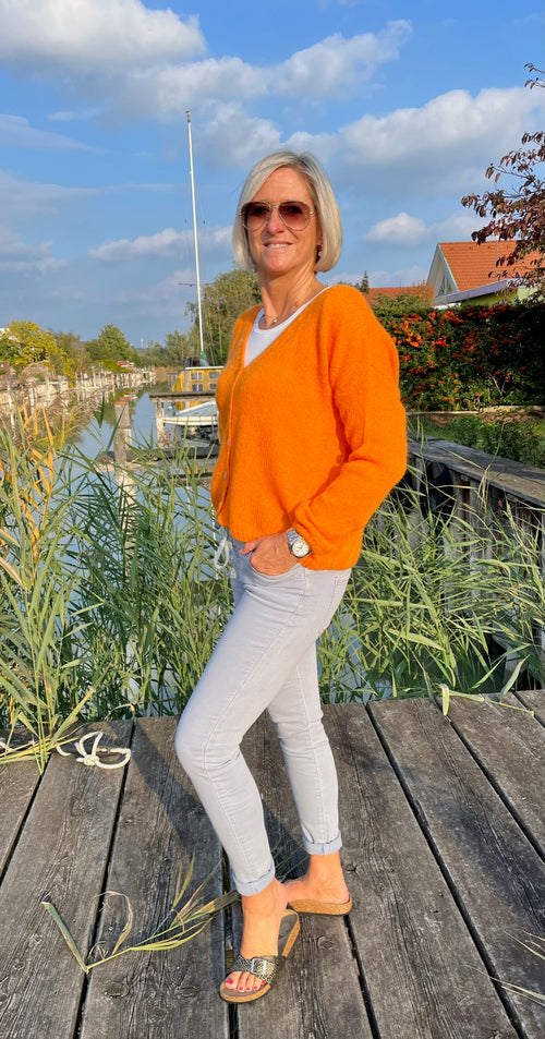 Stretch Jean Joggingstyle light grey