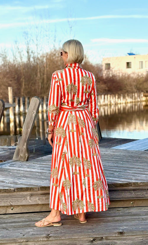 Hemdblusen Dress "Lovley" Palmtree orange