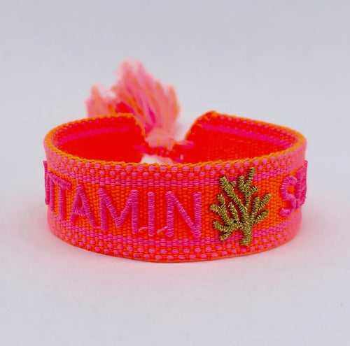 Webarmband "Vitamin Sea" neon orange/neon pink