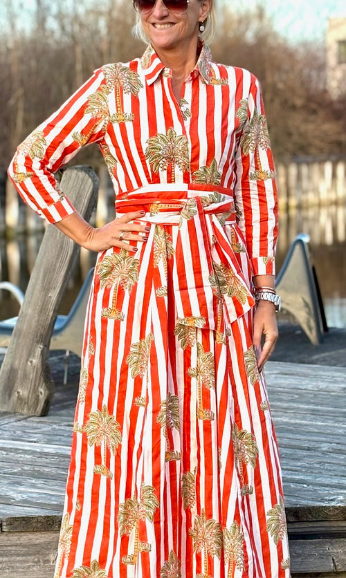 Hemdblusen Dress "Lovley" Palmtree orange