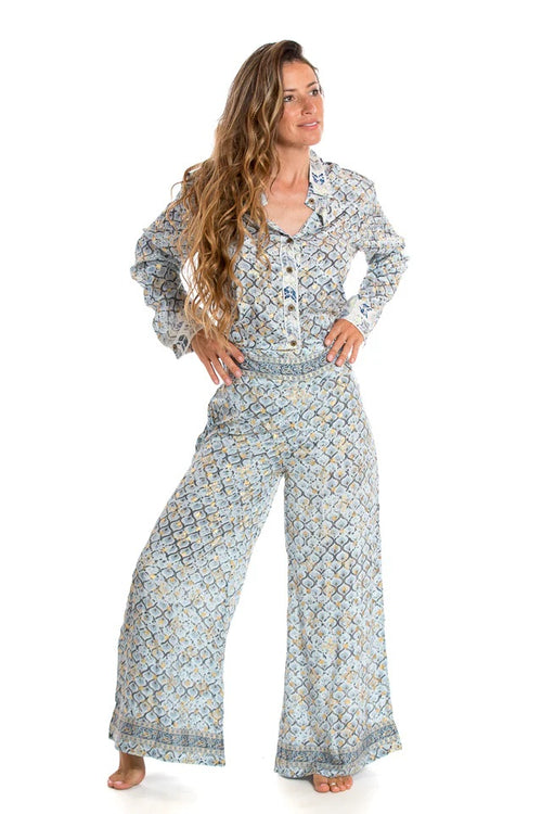 Seidenbluse "Kamuru" grey Patch