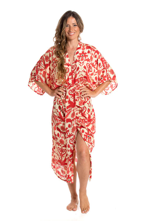Seiden Kaftan Dress Flower