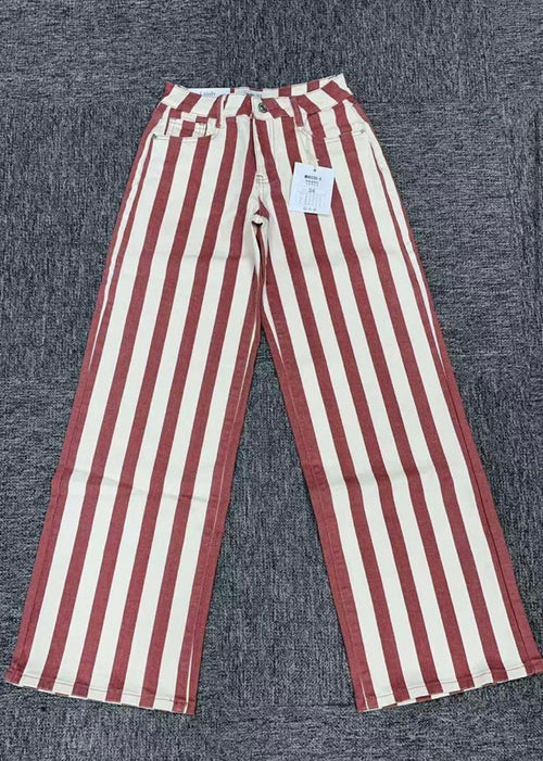 Jeans "Stripeslove" Offwhite/marron
