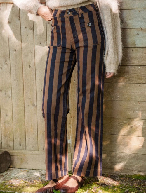 Jeans "Sripes" choco/navy