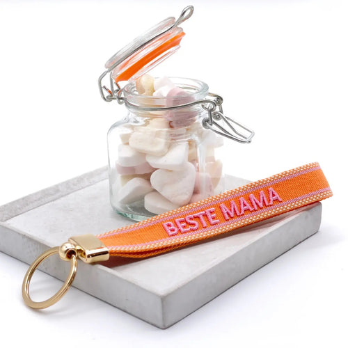 Key Ring "Beste Mama" apricot/soft pink