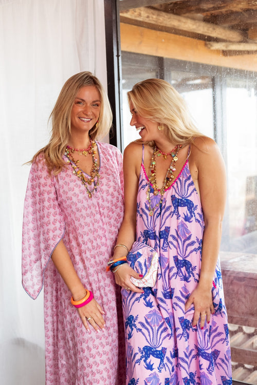 Maxi Dress "Lila Tiger" mit Spaghettiträger