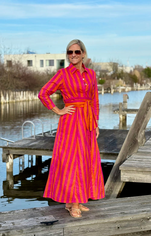 Hemdblusen Dress "Lovley" Stripes pink/coral