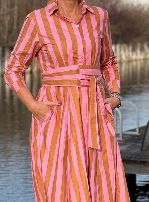 Hemdblusen Dress "Lovley" Stripes soft pink/beige