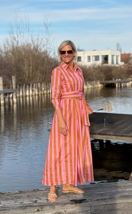 Hemdblusen Dress "Lovley" Stripes soft pink/beige