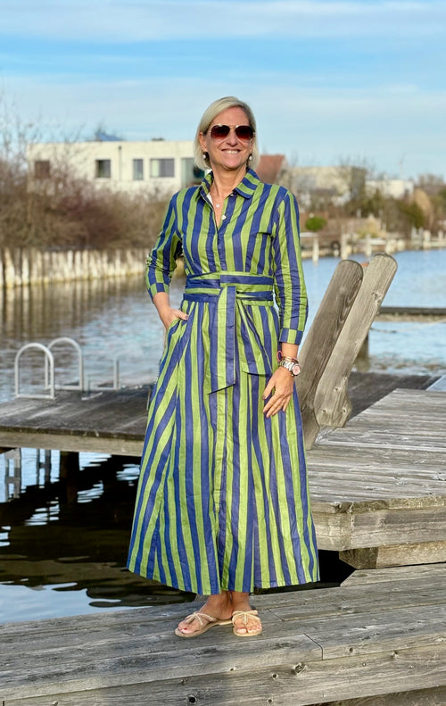 Hemdblusen Dress "Lovley" Stripes navy/green